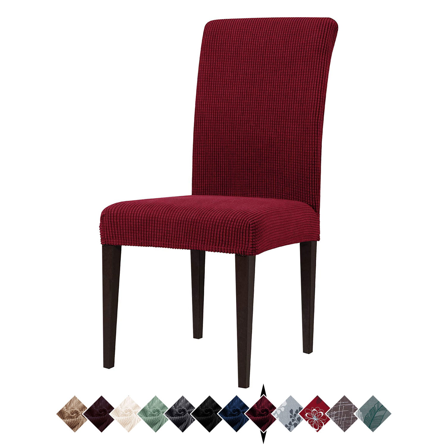 Howarmer Burgundy Stretch Dining Room Chair Covers, Set of 4 Removable  Washable Chair Furniture Protector Covers - Walmart.com