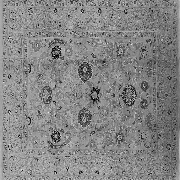 Ahgly Company Indoor Square Oriental Gray Industrial Area Rugs, 3' Square