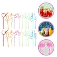 thumbnail image 3 of Miangastore 20Pcs Novelty Creative Shape Straws Plastic Straws Creative Drinking Straws Random Color, 3 of 8