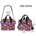 thumbnail image 3 of Insulated Crossbody Lunch Bag 10L Lunch Tote with Adjustable Shoulder Strap for Work Office Picnic Orange Pumpkins and Flowers, 3 of 6