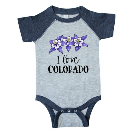 

Inktastic I Love Colorado Columbine Flowers Gift Baby Boy or Baby Girl Bodysuit