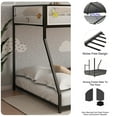 thumbnail image 4 of UHOMEPRO Twin Over Full Bunk Beds, Metal Bunk Bed with Ladder and Reinforced Guardrails, Bunk Bed for Teens and Adults, Black with White Mesh Guard Rail, 4 of 11
