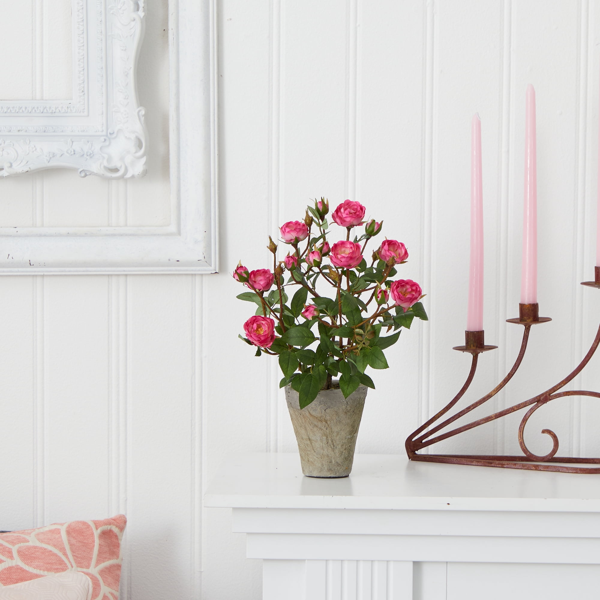 Nearly Natural Pink French Rose Garden Artificial Flowers
