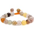 thumbnail image 1 of Angelstones Handmade Gemstone 10mm Multicolor Rutilated Quartz Round Beads Adjustable Braided Macrame Tassels Chakra Reiki Bracelets 7-9 inch Unisex, 1 of 2