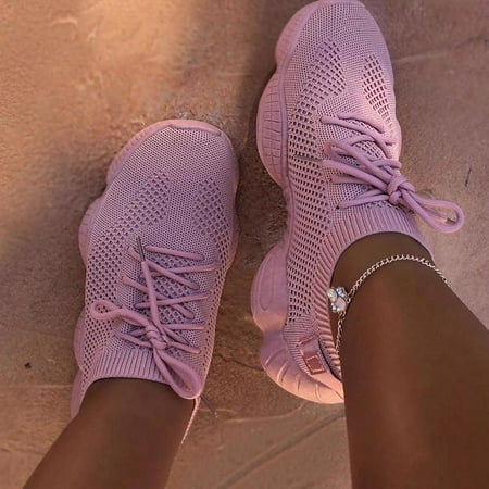 

Women‘s Lightweight Casual Shoes Lace Up Low Top Solid Color Sneakers Women‘s Round Toe Sport Shoes