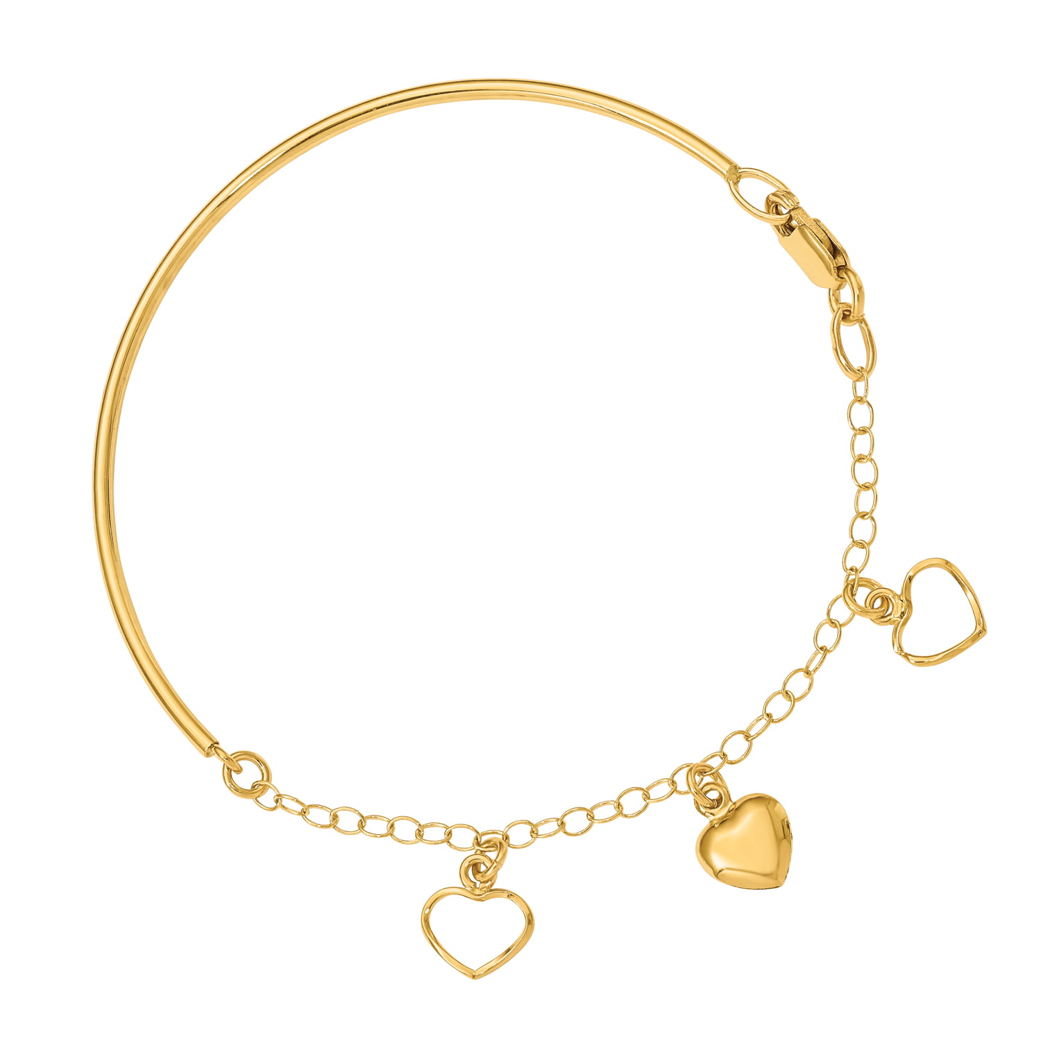 Primal Gold - Primal Gold 14 Karat Yellow Gold Polished Dangle Heart ...