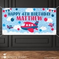 thumbnail image 2 of Airplane Birthday Party Backdrop Vinyl Banner for Boys Personalized, 2 of 4