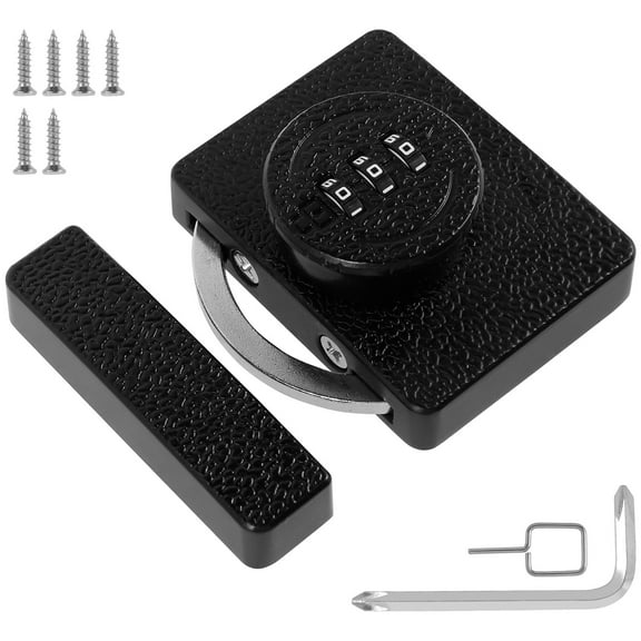 NUAHRHY Keyless Cabinet Combination Lock Zinc Alloy 3-Digit Drawer Password Lock DIY Install Cabinet Passcode Lock Resettable Closet Combination Lock for Right and Left Opening Doors