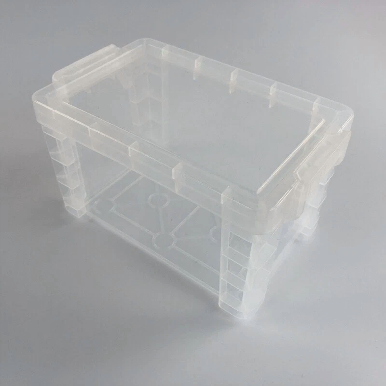 Plastic Index Card Box Organizer 2 Pack Transparent Hard Case Desktop Storage Us