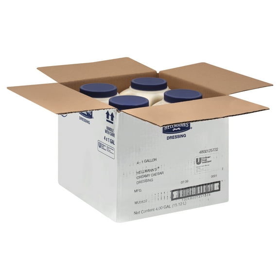 4 PACKS : Hellmans Blue Ribbon CollectionTM Creamy Caesar Dressing 1 Gallon.