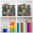 thumbnail image 6 of Yayeee 2 Pack Canvas Storage Basket with Handles for Shelves Fabric Bins Closet Organizer, Flowers Cat, 6 of 8