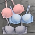 thumbnail image 1 of 3pcs Push Up Anti-Sagging Lace Balconette Bras - Enhance Your Everyday Look!, 1 of 5