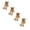 #3 Khaki*4, variant on Goodw7 Wobble Leg Wooden Doll, Square Head Funny Wood Statue, Shaking Feet Desk Ornament for Car Dashboard Home Office Shelf Display