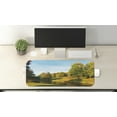 thumbnail image 2 of Landscape Computer Mouse Pad, Scenery View Natural Forest Park with Trees and River Photo Image, Rectangle Non-Slip Rubber Mousepad Large, 31" x 12", Marigold and Olive Green, by Ambesonne, 2 of 2