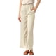 thumbnail image 1 of Pantalones de pierna ancha de satén para mujer con cintura alta elástica casual en beige M, 1 of 6