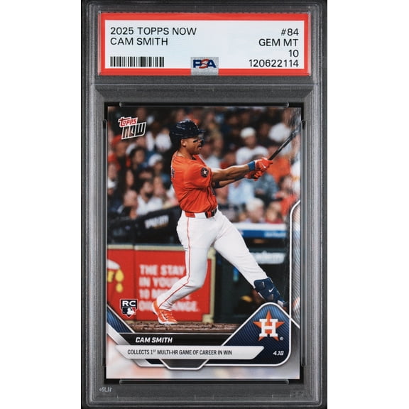 Graded 2025 Topps Now Cam Smith #84 Rookie RC Baseball Card PSA 10 Gem Mint