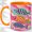 Orange, variant on Whimsical Fish Accent Mug, 11oz Ceramic Coffee Cup for Ocean Lovers