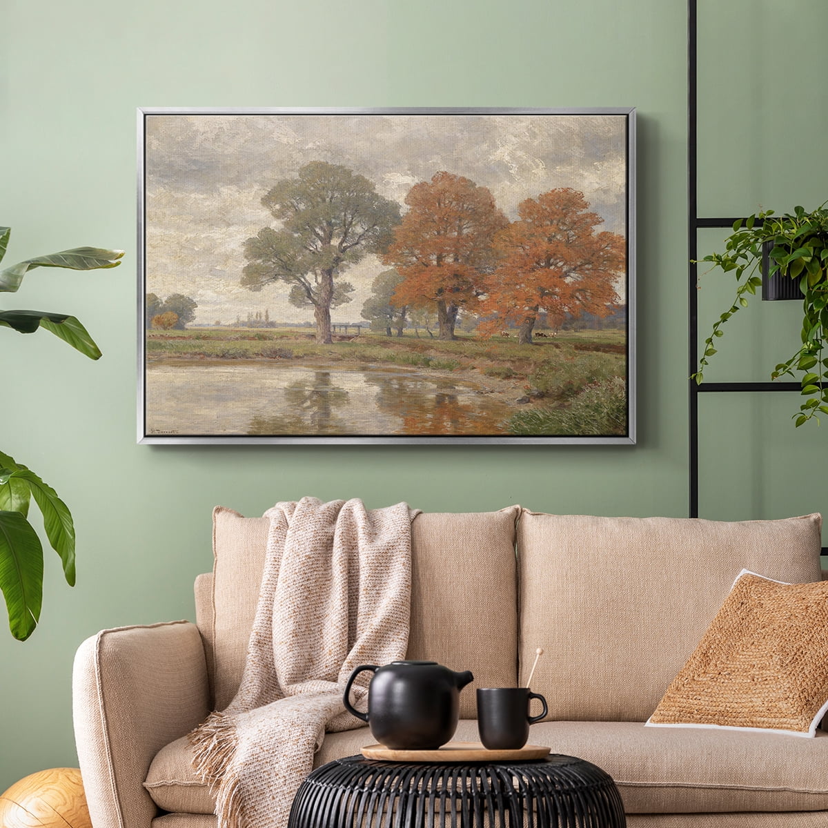 Vintage Landscape-CCCLIV By Wexford Home Framed in Silver Wood Gallery Wrapped Canvas 25 in. x 37 in.