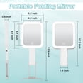 thumbnail image 2 of DECLUTTR Travel Makeup Mirror, 15x Magnifying Vanity Mirrors, 3 in 1 Hand Held Tabletop Hanging LED Mirror, White, 2 of 8