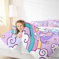 thumbnail image 4 of Manfei Cartoon Kawaii Unicorn Queen Comforter Set,Kawaii Rainbow Striped Bedding Sets,Cute Stars Print Bedding Comforter Set For Kids,Breathable Home Decor Reversible,3 Pieces, 4 of 8