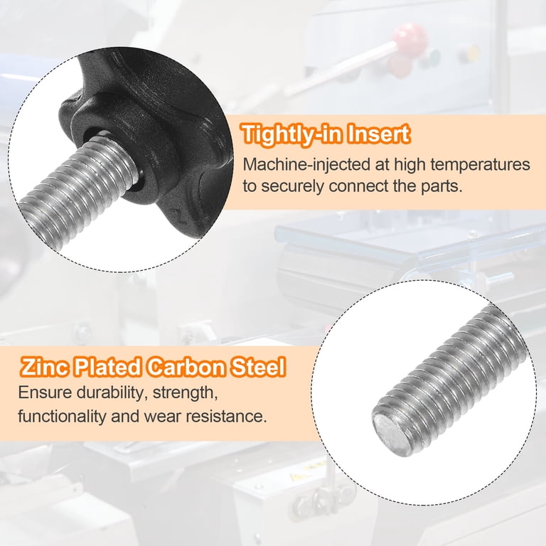 6pcs Knurled Clamping Knob Thumb Screws M10 x 25mm Metric Thread 28mm Matte Head | UK 6pcs Knurled Clamping Knob Thumb Screws M10 x 25mm Metric Thread 28mm Matte Head | UK