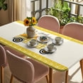 thumbnail image 3 of Bee Truck Table Cloths for 4 Foot Rectangle Tables, Yellow Honey Daisy Floral Patterned Plaid Patio Waterproof Elastic Fitted Tablecloths, Washable Rectangular Table Cover for Camping, 3 of 8