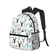 thumbnail image 2 of Picia Winter Art Blue and Black Moose Large Capacity Backpack Classic Style Backpack Casual Backpack Water-Resistant School Work Travel Outdoor Backpack, 2 of 8