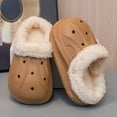 thumbnail image 5 of Dakaela 3-13Y Kids Lined Clogs Boys Girls Winter Fleece Garden Shoes Toddler Platform House Shoes Slip on Indoor Outdoor Mules Coffee 3, 5 of 8