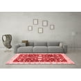 thumbnail image 3 of Ahgly Company Indoor Round Abstract Red Modern Area Rugs, 5' Round, 3 of 4