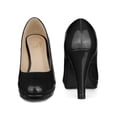 thumbnail image 5 of BLISSFUL STEP Round Toe Platform Stiletto Heel Mary Jane Pumps for Women Black 7, 5 of 6