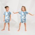 thumbnail image 5 of Bule Duck and Flower Summer Pajama Set Soft Cotton Short Sleeve Sleepwear 2PCS Pajama Sets Breathable Lounge Set Size 5Y, 5 of 7