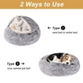 thumbnail image 2 of Cama para perros con capucha y nido lavable para perros o gatos pequeños, color gris, 2 of 7