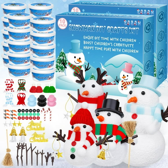 Kit de muñecos de nieve EOBOH, paquete de 20 unidades, manualidades navideñas para niños