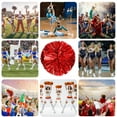 thumbnail image 7 of LINLIN 8 Pack Cheerleading Pom Poms,Metallic Cheering Squad Pompoms for Team Sports Football Dance Cheering Kids Adults, 7 of 7