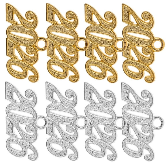 HOMEMAXS 20pcs 2026 Year Number Pendants Class of 2026 Jewelry Charms Alloy Necklaces Bracelets for DIY Crafts Graduation New Year Celebrations