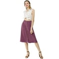 thumbnail image 2 of Allegra K Women's Button Front Elastic High Waist Belted Knee Length Skirt, 2 of 6