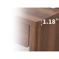 thumbnail image 2 of Wirrytor Walnut 43.3" Computer Desk With 2 Storage Drawers, Mid-Century Modern Small Office Desk, Versatile Study Vanity Table For Bedroom & Home Office, 2 of 9