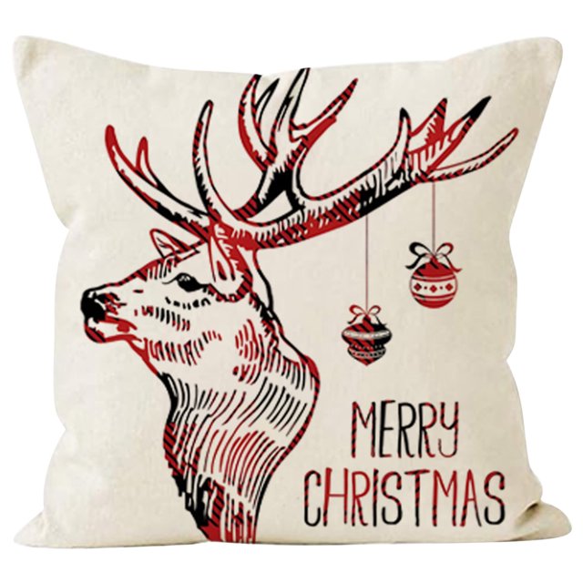 EDHITNR Clearance Christmas Tree Throw Pillow Covers 18X18 Inch - Festive House Decor For Couch Sofa And Office - Machine Washable Polyester Zip Closure No Inser Black and Friday Deals 90% off