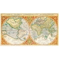 thumbnail image 2 of Mercator, Gerhad 18x12 Black Modern Framed Museum Art Print Titled - Orbis terrae compendiosa descriptio 1637, 2 of 4