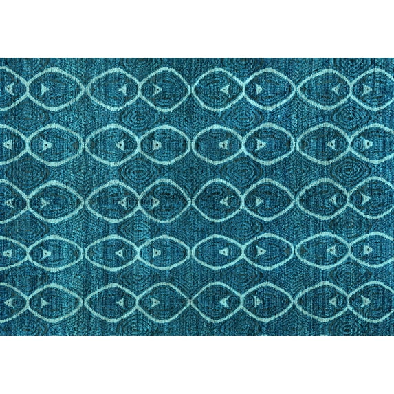 Ahgly Company Indoor Rectangle Abstract Light Blue Modern Area Rugs, 5' x 8'