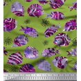 thumbnail image 1 of Soimoi Rayon Crepe Fabric Coral & Textured Fish Ocean Print Fabric by Yard 46 Inch Wide, 1 of 3