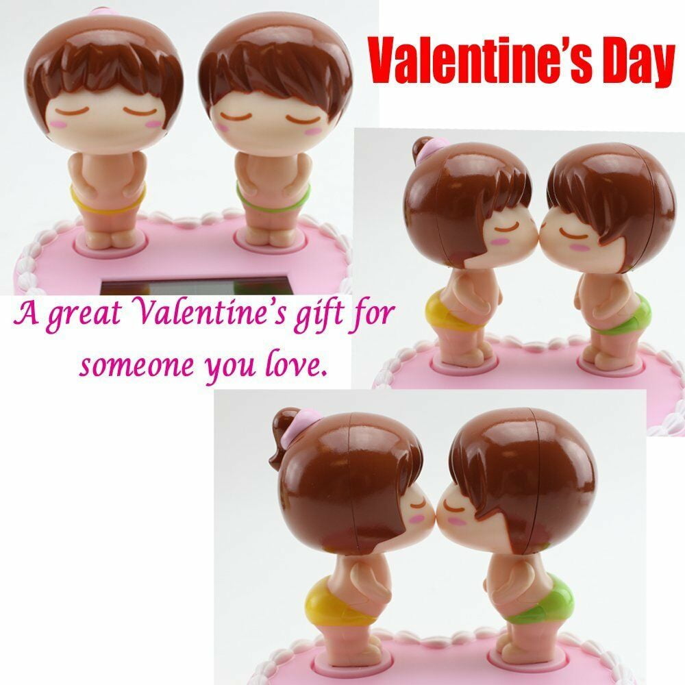 Valentine's Day Wedding Decor. Solar Powered Boy Girl on Pink Cake Perfect Gift KT00019