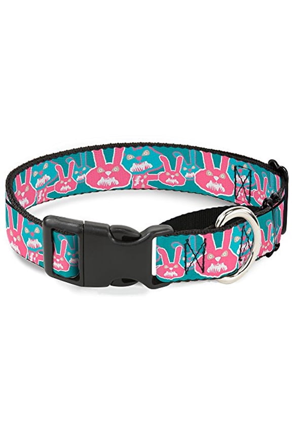 Angry Bunnies Turquoise Pinks Martingale Dog Collar