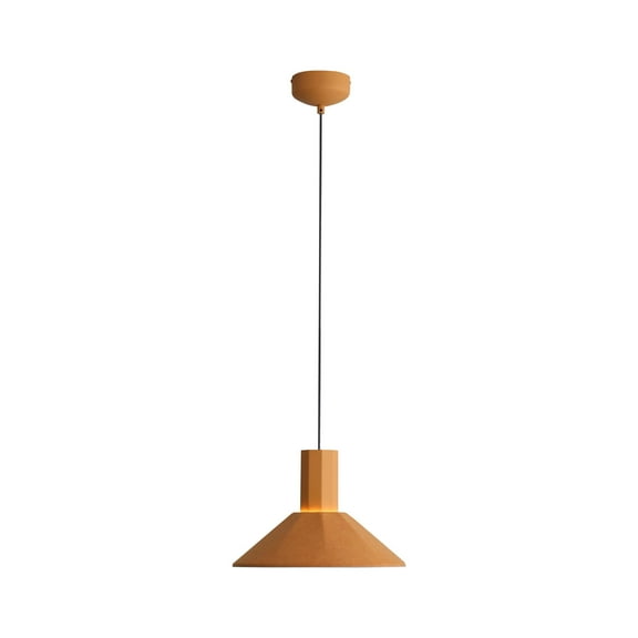 Golden Lighting Faroe 13in Integrated LED Pendant in Earth Yellow/Grey Felt