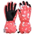 thumbnail image 4 of Guantes de esquí de invierno para niños, resistentes al viento, cálidos, con forro polar, gruesos, para montar al aire libre, con dedos paralelos, 4 of 6
