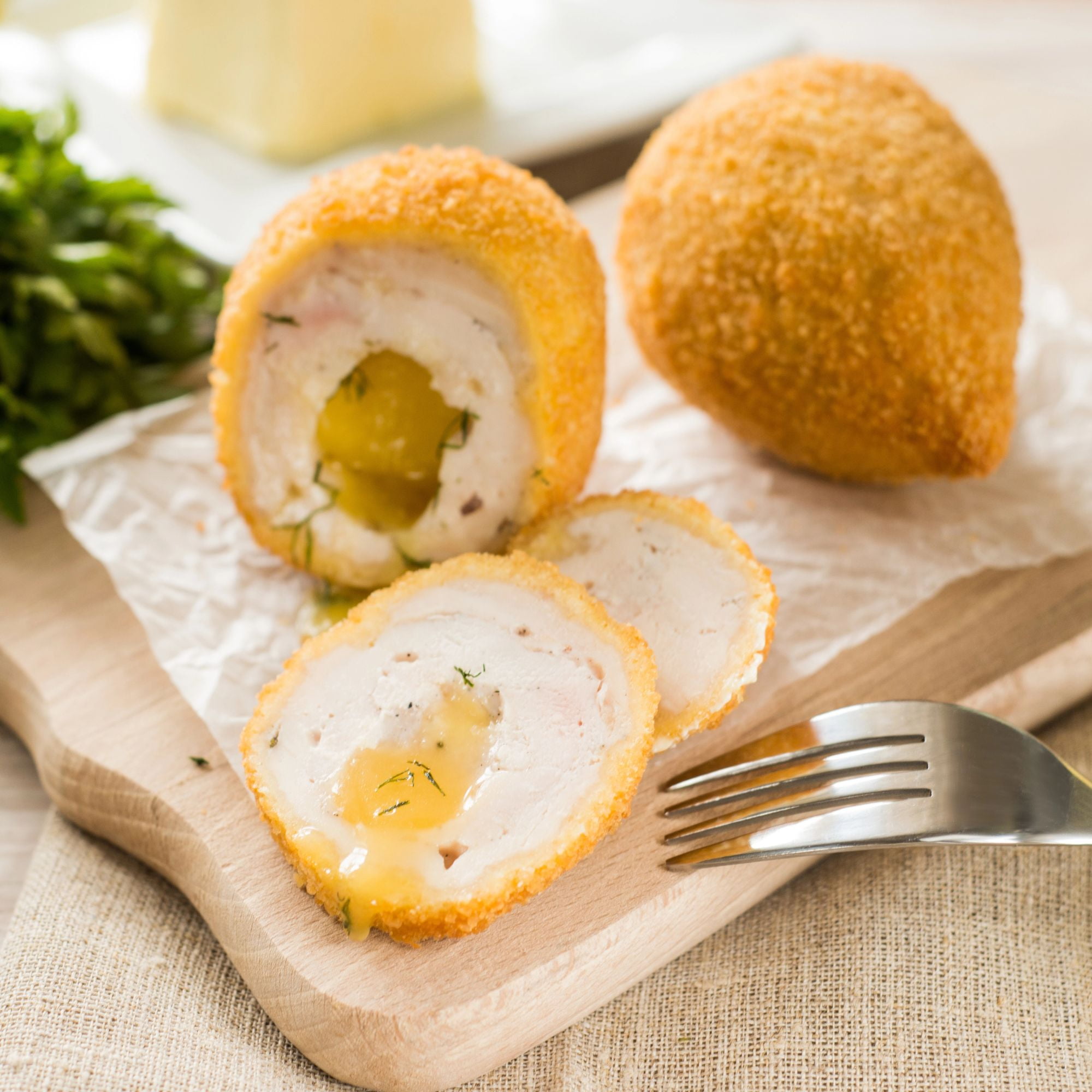 Today Gourmet Homestyle Breaded Kiev Boneless Stuffed Chicken Breasts - (18) 4oz Portions