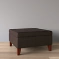thumbnail image 3 of HomePop Transitional Faux Leather Storage Ottoman in Brown Finish, 3 of 13