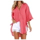 thumbnail image 1 of Vestido camisero largo holgado con botones para mujer - Tops casuales de algodón, cuello en V y manga larga, poliéster, ropa de verano/otoño, 1 of 6