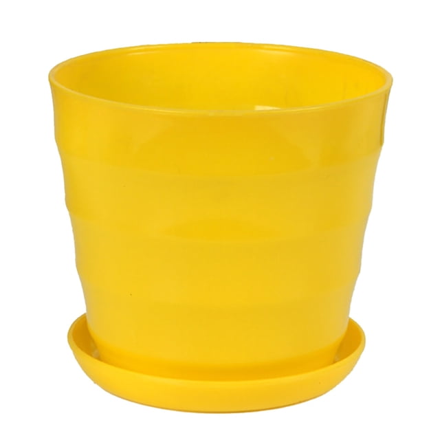 Flowerpots with Dish Ceramic, Pot Flowerpot Colourful Succulent Decor Plastic Flower & Garden, Flower Pots