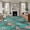 Brown Teal, variant on Round Rugs 3.3 Ft, Beige Brown Horses Non Slip Area Rugs for Kitchen Bedroom Entryway, Horseshoes Farmhouse Abstract Art Washable Carpet Runner Rug Floor Mats for Bedroom Home Decor